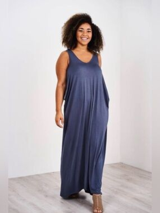 Latched Mama Dresses & Skirts - Latched Mama Cocoon Navy Blue Nursing Maxi Dress